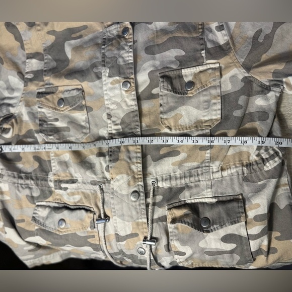BKE BUCKLE WOMEN'S 100% COTTON DRAWSTRINGS CAMO FIELD JACKET COAT MILITARY TOP~L - Picture 12 of 14